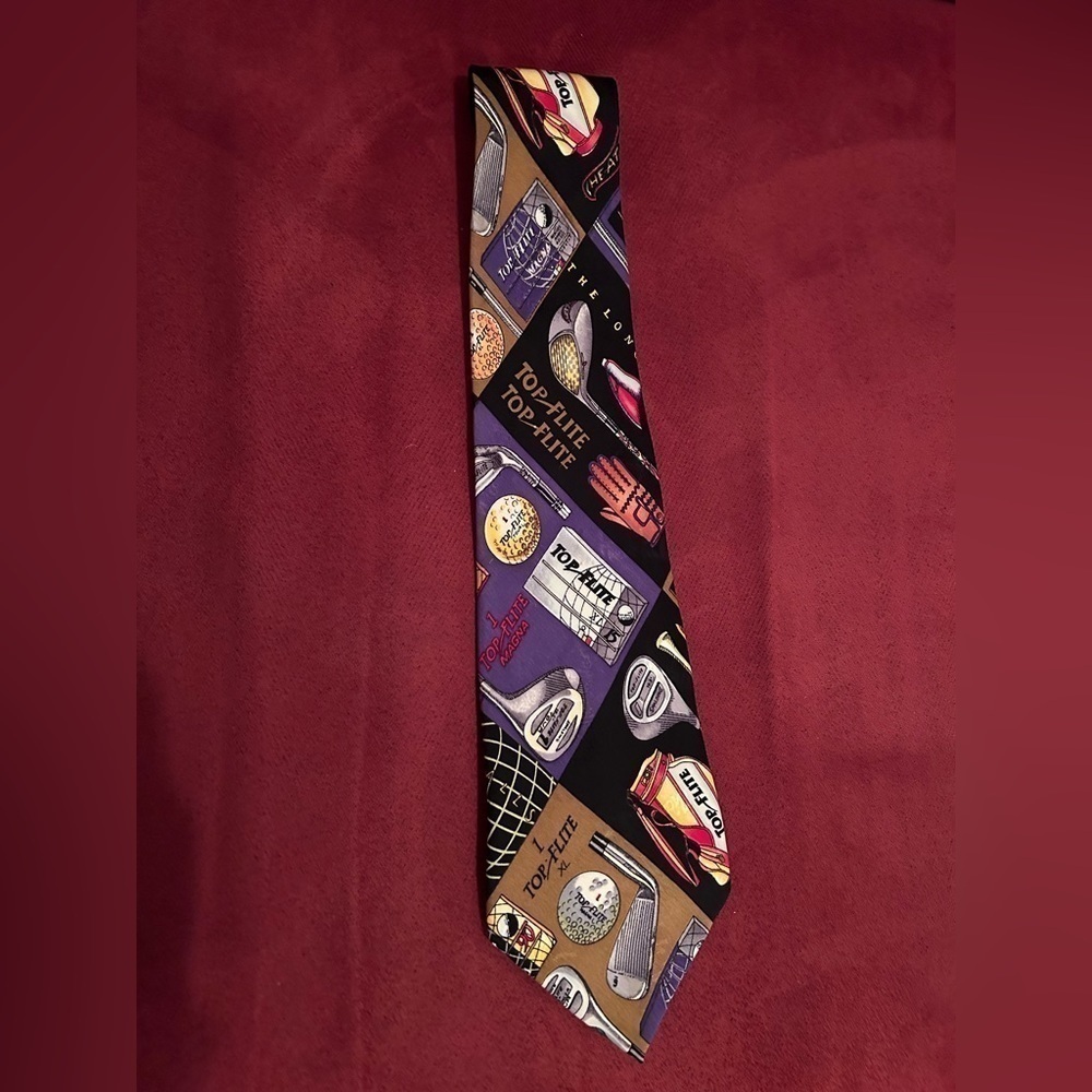 Vintage Nicole Miller top flight golf silk tie
